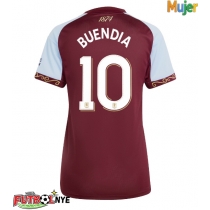 Camiseta Aston Villa Emiliano Buendia #10 Primera Equipación para mujer 2025-26 manga corta